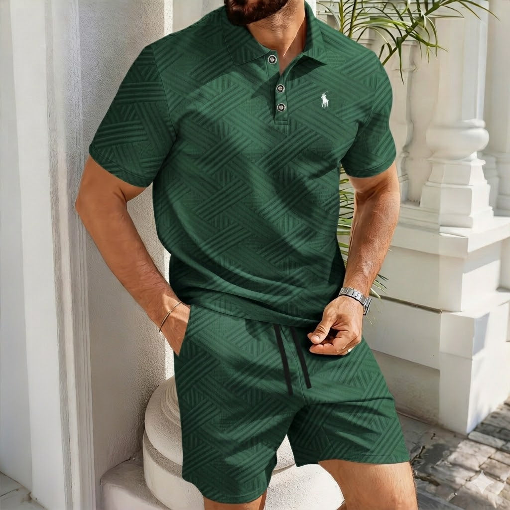Premium Textured Polo & Short Matching Set