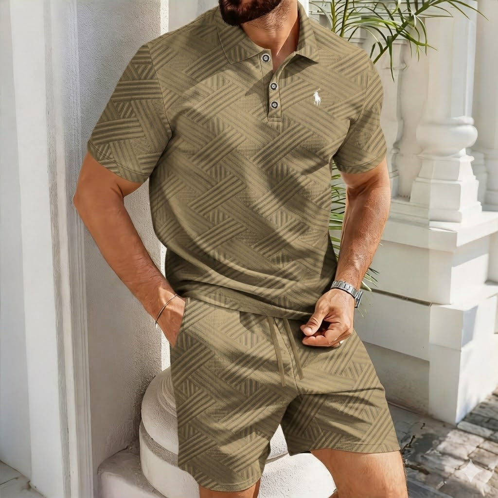 Premium Textured Polo & Short Matching Set