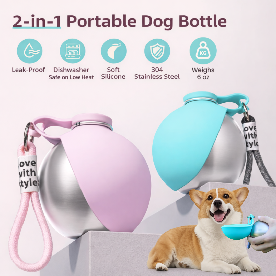 Pawpup™ Dog Water Bottle with Bowl
