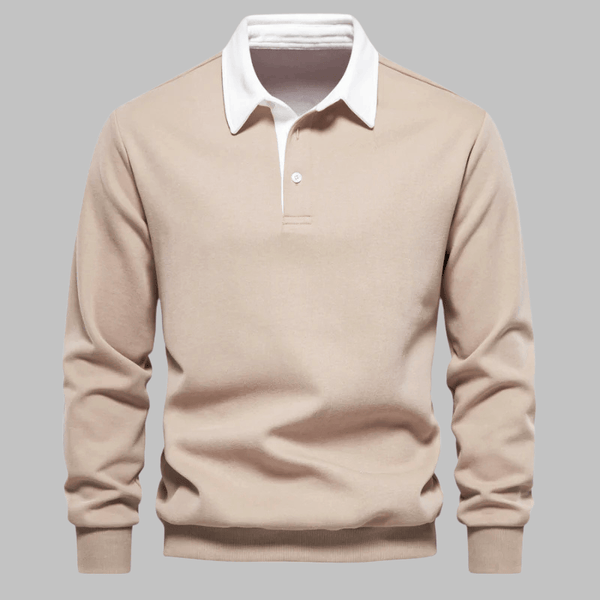 Everyday Contrast Collar Polo Sweater